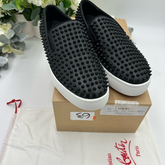 Men\'s Christian Louboutin roller boat slip on sneakers size 44 made in Italy main image 4